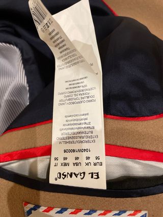 Abrigo paño largo beige. Marca el Ganso. Talla 56