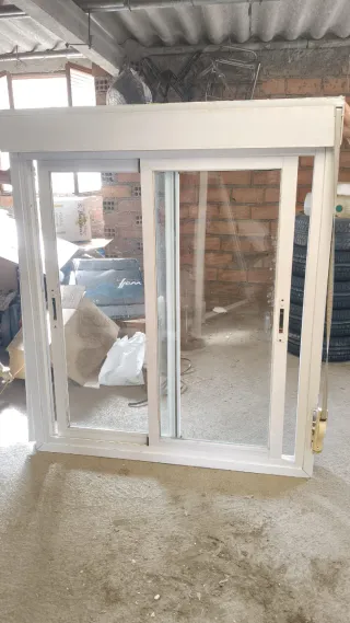 2 ventanas corredera blanca de aluminio
