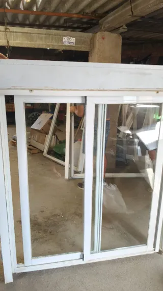 2 ventanas corredera blanca de aluminio