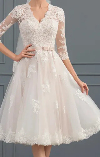 Vestido de Novia Encaje Corto