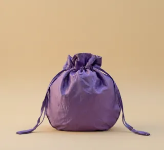 Bolso Bombonera Lila Bordado Flores