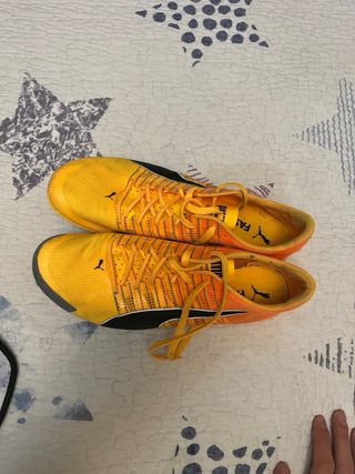 Zapatillas Clavos Atletismo Puma Naranja/Amarillo