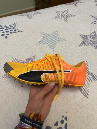 Zapatillas Clavos Atletismo Puma Naranja/Amarillo