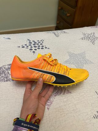 Zapatillas Clavos Atletismo Puma Naranja/Amarillo