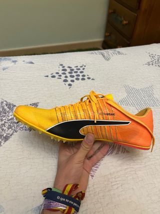 Zapatillas Clavos Atletismo Puma Naranja/Amarillo