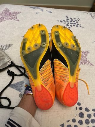 Zapatillas Clavos Atletismo Puma Naranja/Amarillo