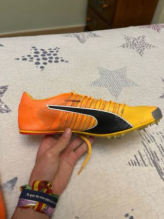 Zapatillas Clavos Atletismo Puma Naranja/Amarillo