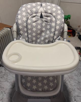 Trona bebé estrellas gris