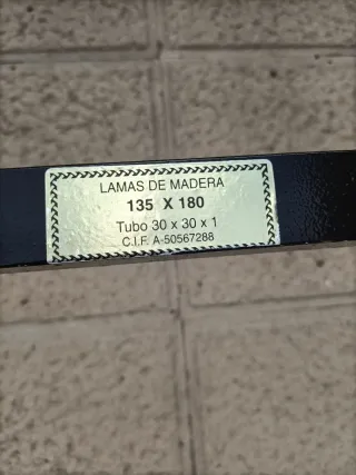 Somier metálico con láminas de madera y Colchón