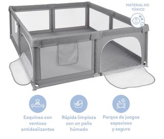 Parque infantil bebé gris 150x180