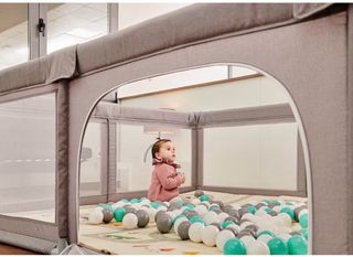 Parque infantil bebé gris 150x180