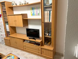 Mueble salón modular madera clara