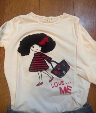 Completo bambina 6 anni: cardigan, gonna, t-shirt