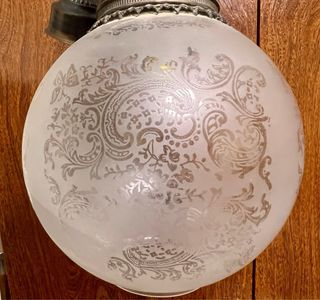 Lámpara colgante latón y cristal esmerilado