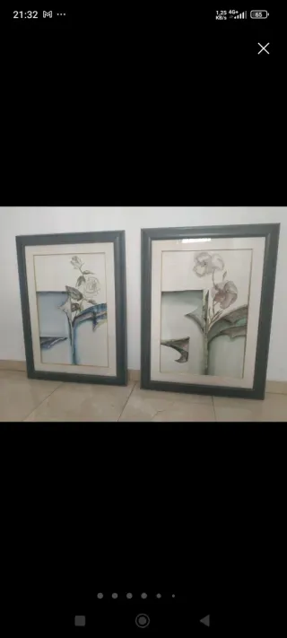 2 cuadros + espejo decorativo octagonal