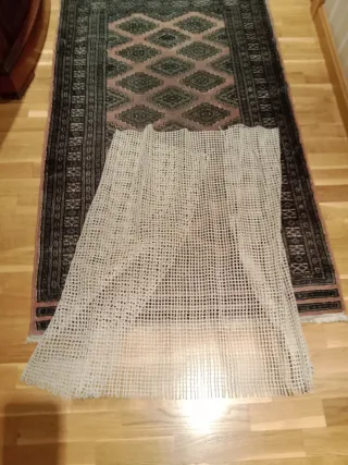 Alfombra clásica rosa y gris, 1,60x92