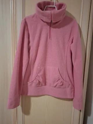 Sudadera polar rosa con cremallera