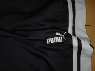 Pantaloni Tuta Puma Neri Strisce Grigie