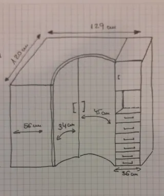Armario de esquina de madera