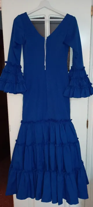 Traje Gitana Canastero Azul Eléctrico