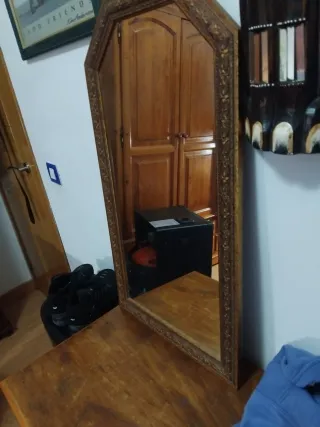 Espejo antiguo dorado vintage