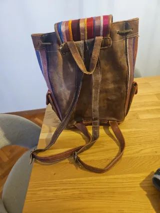 Mochila cuero Marruecos multicolor