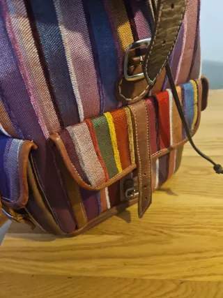 Mochila cuero Marruecos multicolor