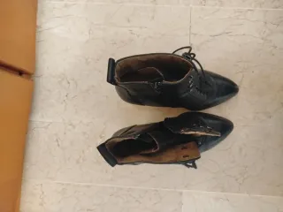 Botines Tacón Mango Negros