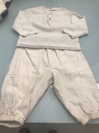 Conjunto bebé Zara punto y lino