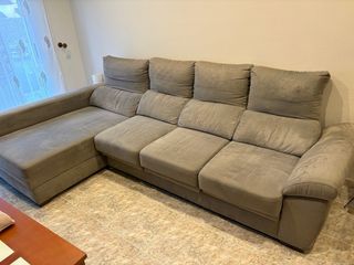Sofá Chaise Longue 4 Plazas Gris
