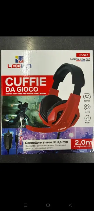 Cuffie da gioco Leowin LE-340 Rosse