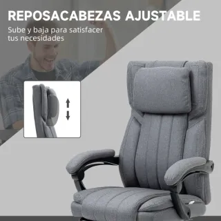 Silla de Oficina MASAJE y Reposapiés (Relax Total)