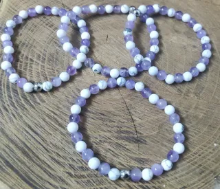 Pulseras de amatista y howlita(insomnio)