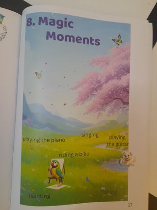 Cuadernillo de inglés colorido con pegatinas