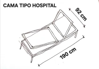 Cama hospitalaria plegable metálica