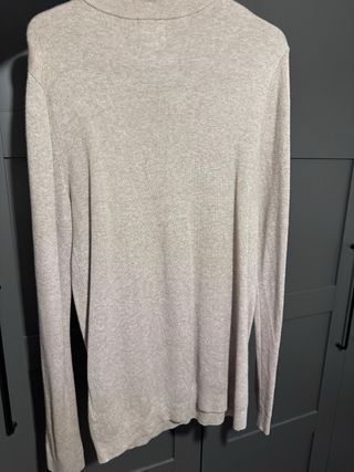 Jersey H&M Beige Cuello Alto Cremallera Talla XS