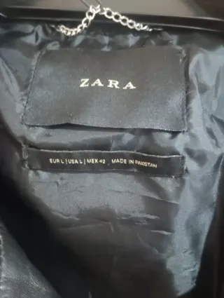 Chaqueta de cuero Zara Talla L