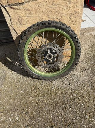 Rueda Pitbike con Llanta Verde y Disco