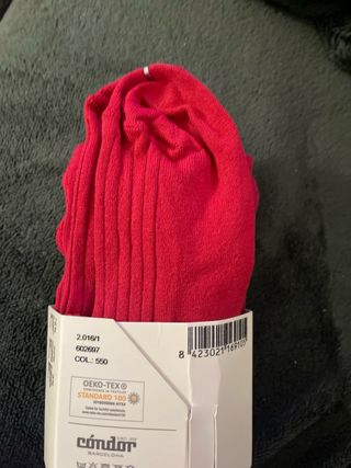 Leotardos Cóndor canalé rojos. Nuevos sin estrenar
