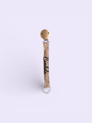 Chupeteros Tela Madera Personalizados con nombre