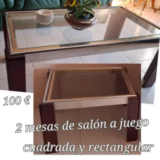 2 Mesas de Salón Cuadrada y Rectangular