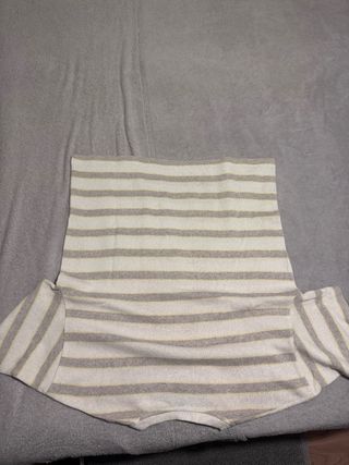 Camiseta Zara Verano Rayas Crema Gris