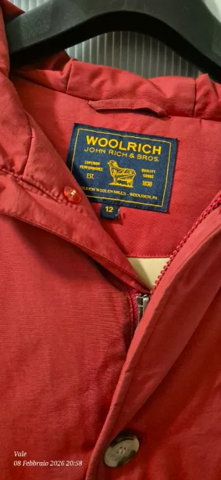 Piumino Woolrich Rosso 12 Anni / S Donna