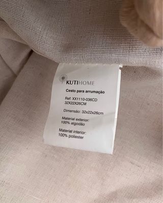 Cesto Arrumação KutiHome Denim Bege/Azul