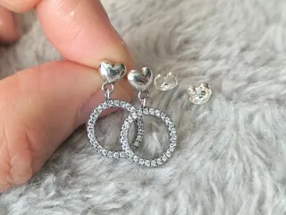 Pendientes aro corazón plata de ley