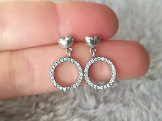 Pendientes aro corazón plata de ley