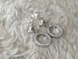 Pendientes aro corazón plata de ley