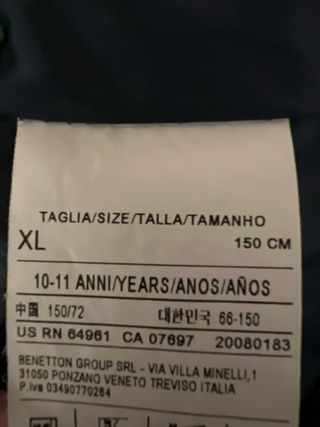 Chaleco Benetton niño talla XL 10-11 años
