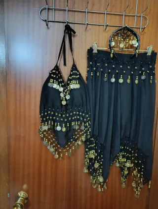 Disfraz Danza Vientre Negro/Dorado Talla Única