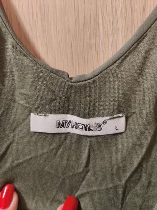 Blusa verde sin mangas Talla L